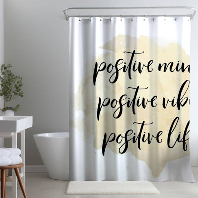 Shower Curtain QU10 – Polyester Shower Curtain, Dye Sublimation Print, 71" W × 74" L
