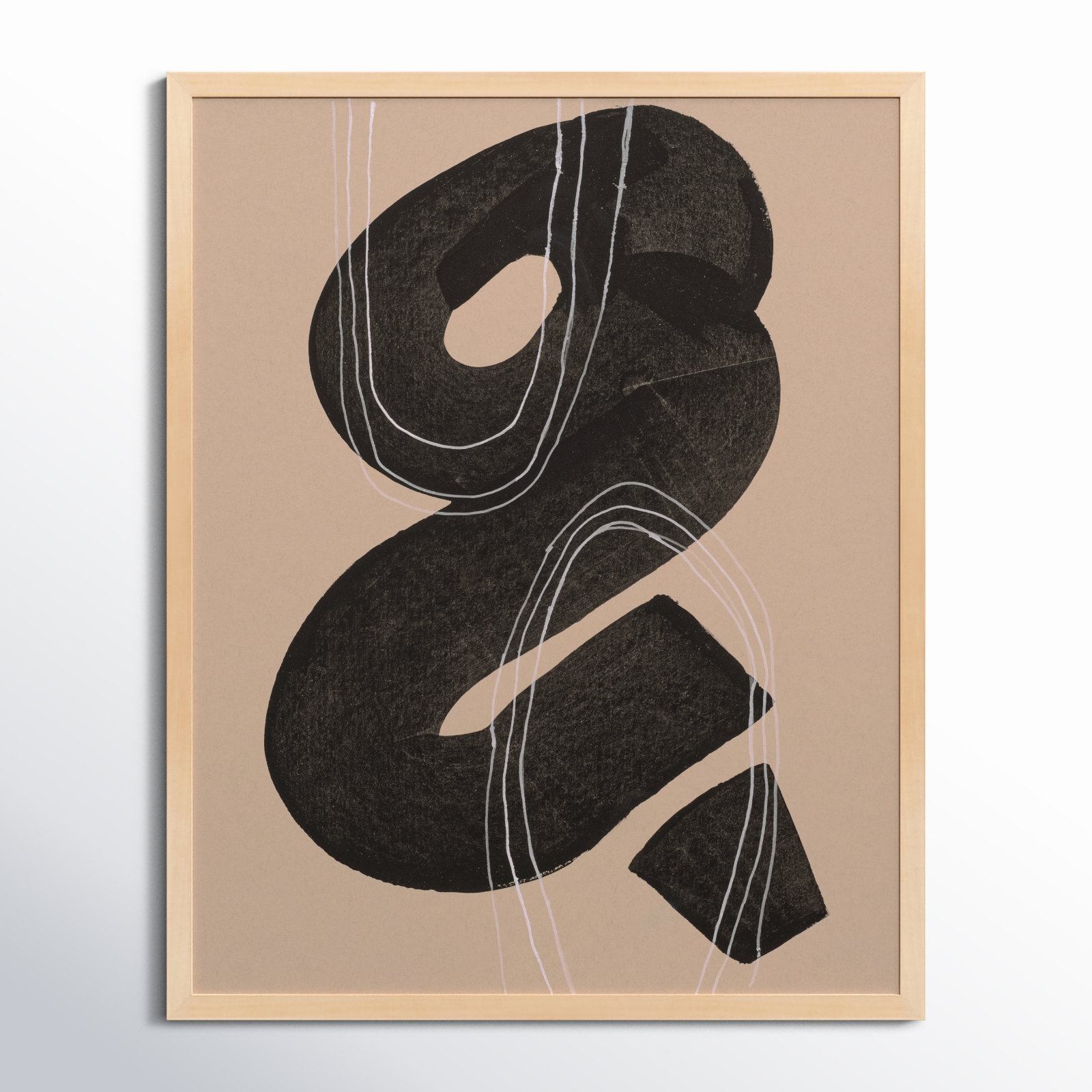 Free Form 5 by Andrea Stokes, 50" H x 40" W x 1.25" D, Brown Framed