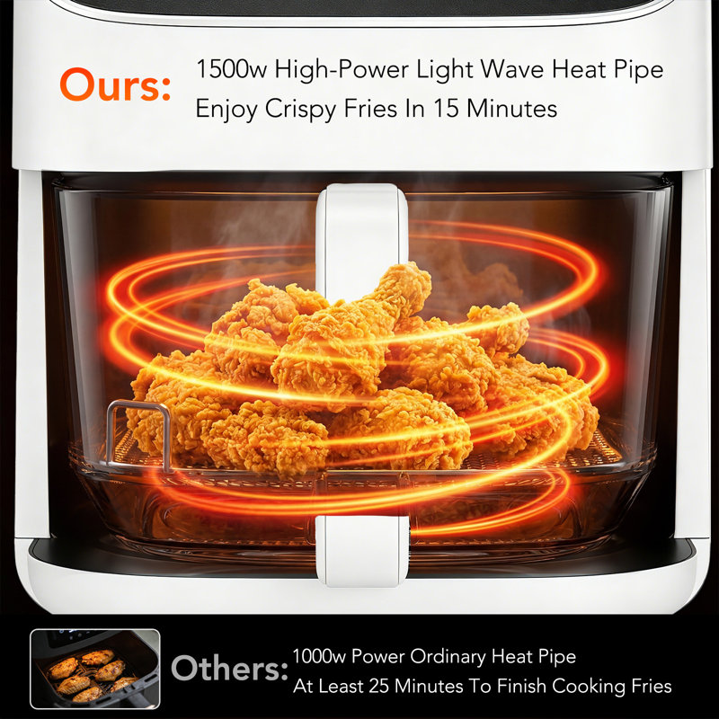 4.5-Quart White Touch Control 1 -Baskets Air Fryer, White