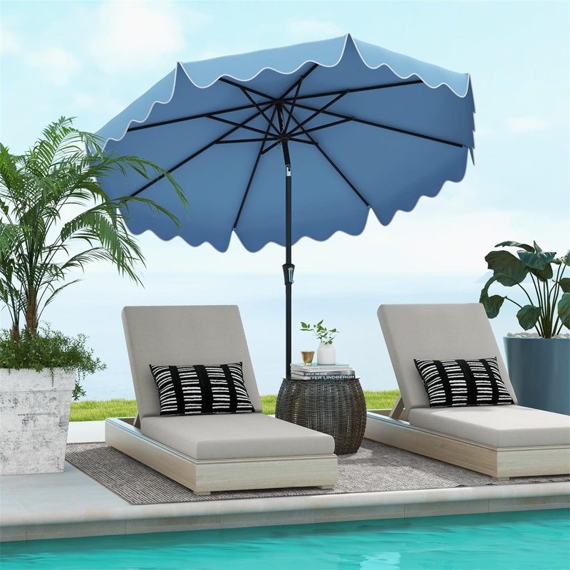 271cm Beach Parasol, Blue