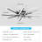 Hanke 35.43" 7 - Blade Reversible LED Dimmable Ceiling Fan With Light And Remote