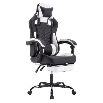 Van PVC Leather Gaming Chair with Adjustable Headrest & Footrest by Wrought Studio