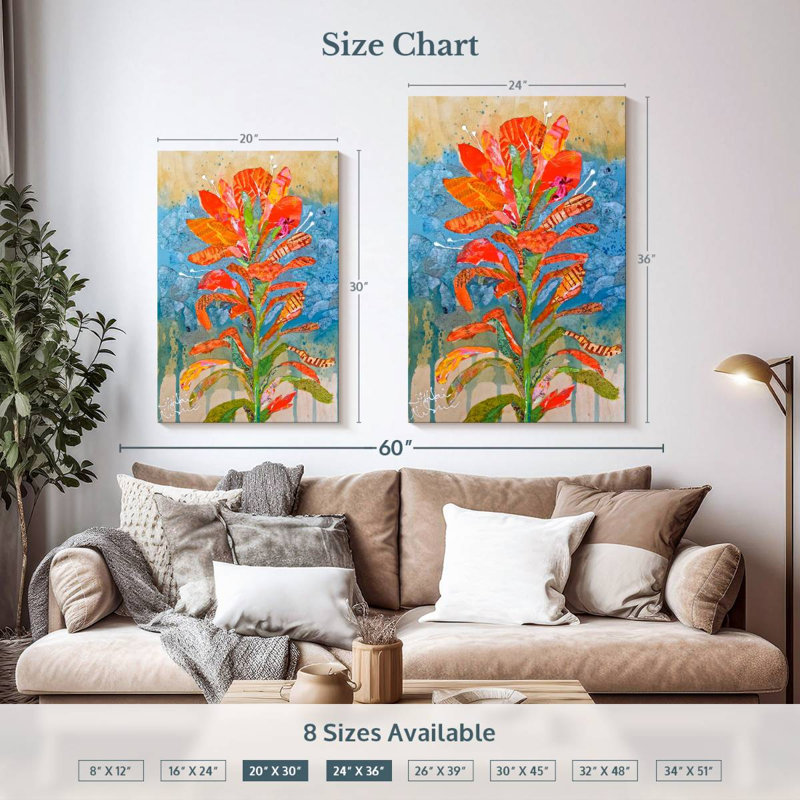 Harnek Indian Paintbrush I, H 36 po x l 24 po