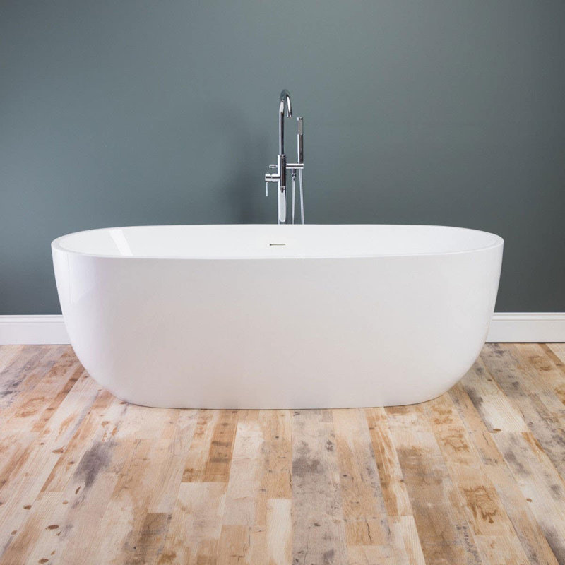 Zoey 67'' x 31.5'' Soaking Acrylic Bathtub, Polished Nickel