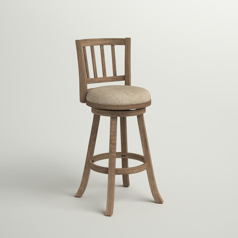Tabouret de bar / de comptoir Cremilde, Bois flottant brossé au métal et avoine