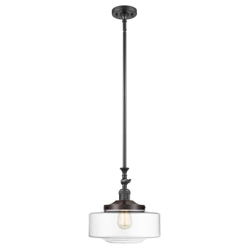 Franklin Restoration - Lainee - 1 mini-luminaire suspendu à tige inclinable 12 po - ampoule non incluse , Clair