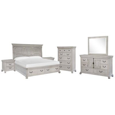 Grande commode à 2 tiroirs avec miroir de paysage et commode