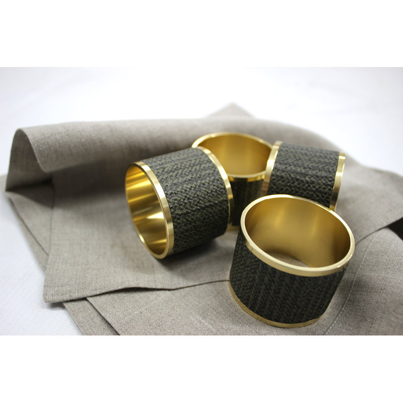 Brass Napkin Holder, Green