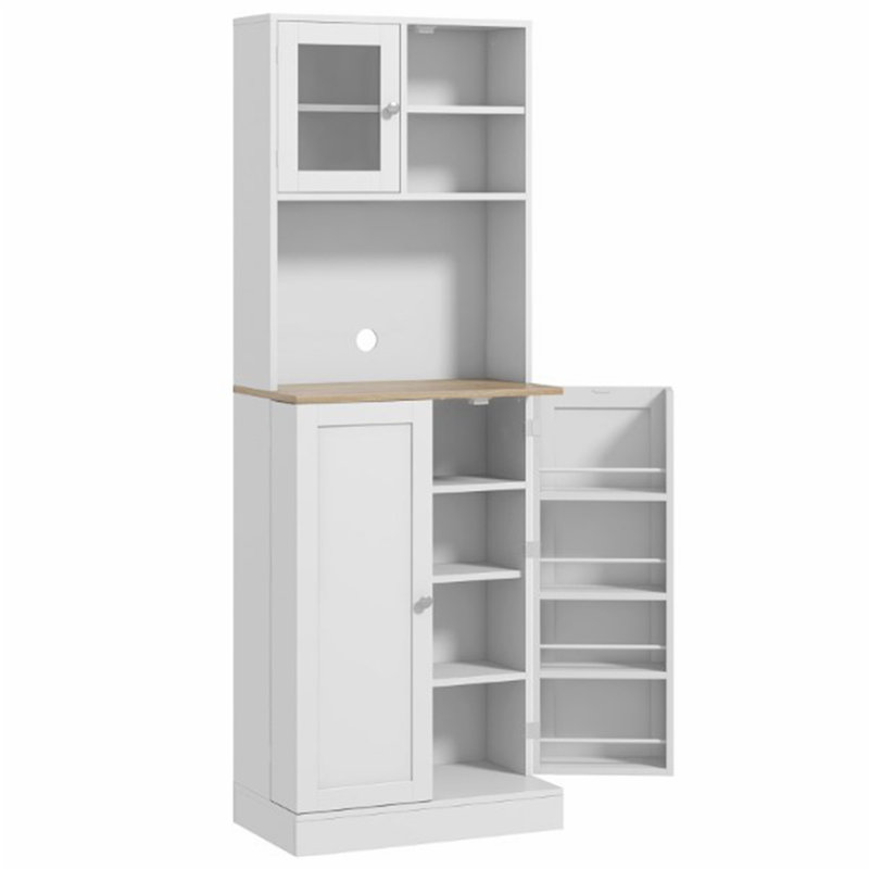 Armoire à micro-ondes avec tablettes réglables, grand garde-manger et huche de cuisine