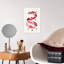 Pink Dotted Snake Abstract Minimalist Modern Snake Wall Art Print 1 Piece Wrapped Canvas Wall Art-653611535
