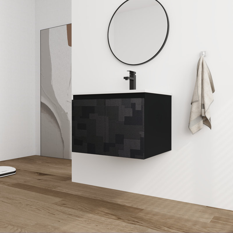 Meuble-lavabo simple 24 po avec comptoir en céramique 24 po