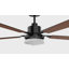 Ventilateur de plafond 48 po avec lumières et télécommande, DEL 3CCT, moteur CC réversible à 6 vitesses, pales noir / noyer à double face, minuterie, intérieur et extérieur couvert-839798600