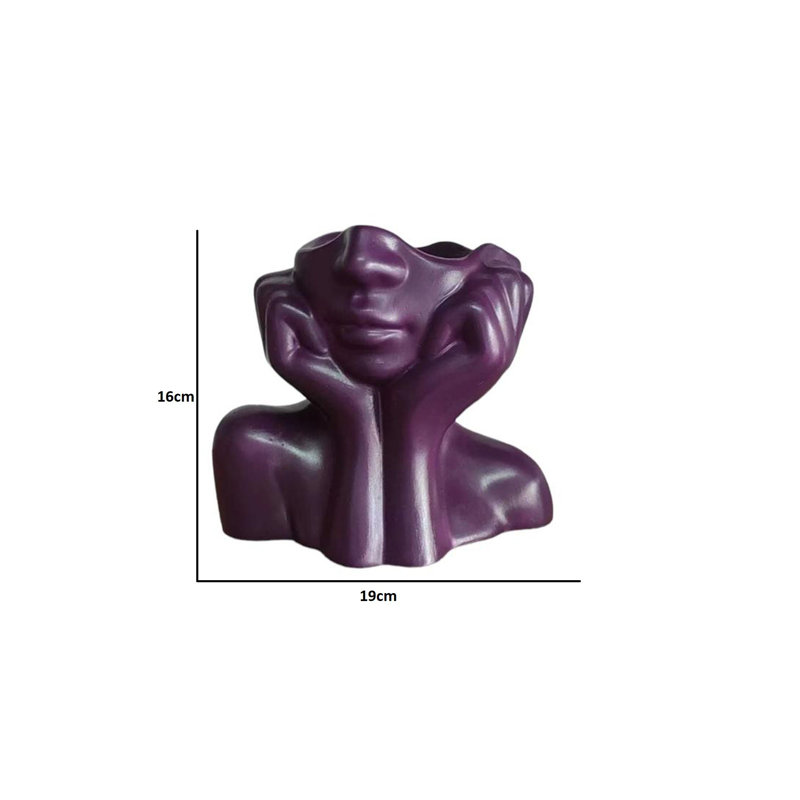 Comolli Ceramic Table Vase, 19cm H x 11cm W x 16cm D, Purple