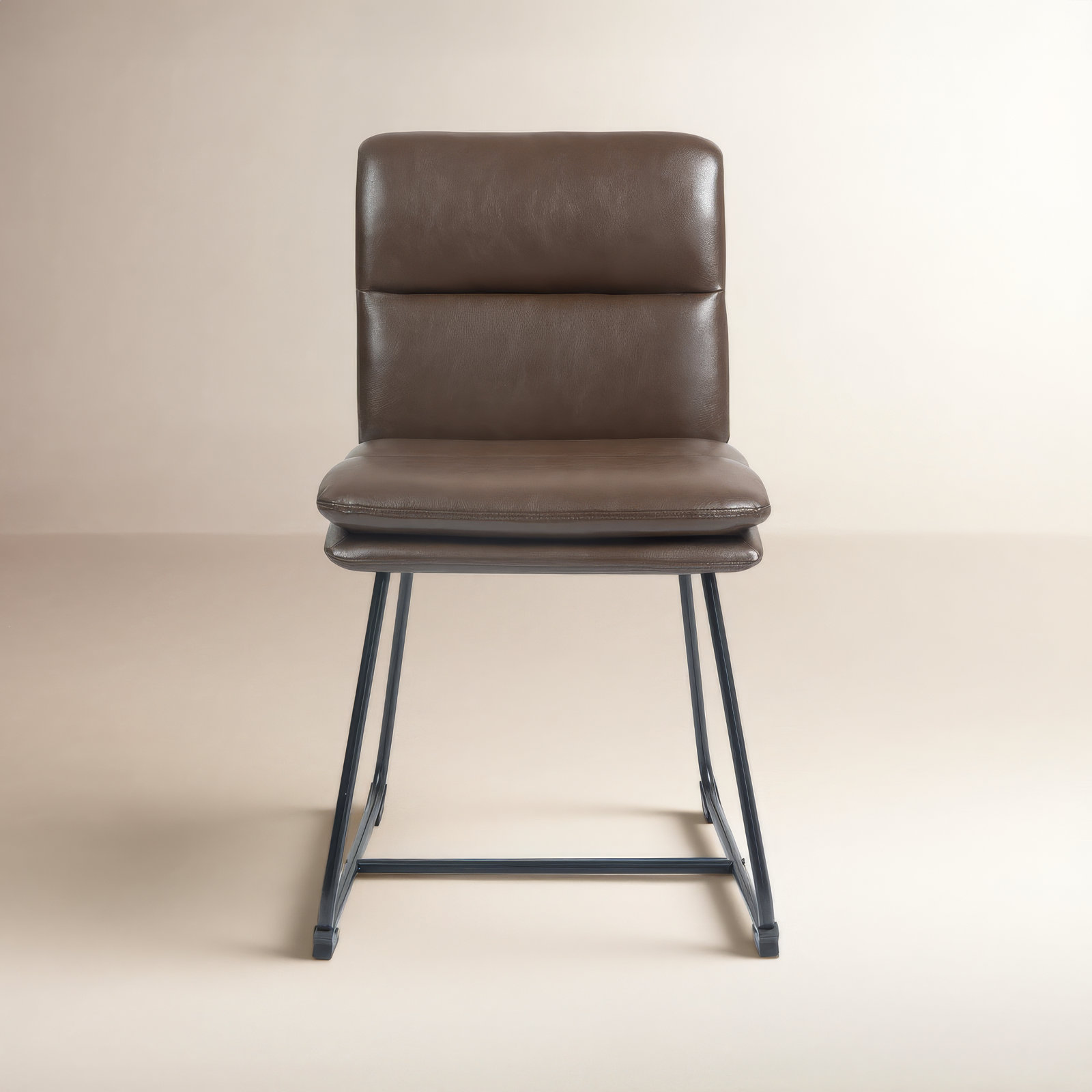 Volana Side Chair, Brown Pebbled Faux Leather