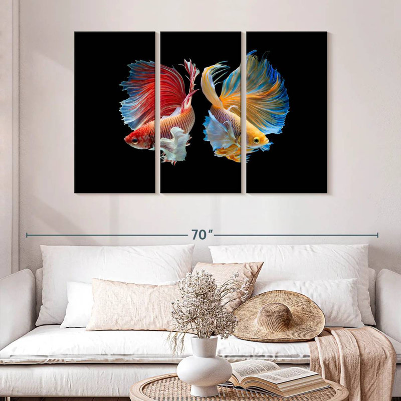 Betta Fish In Sync, 32" H x 50" W