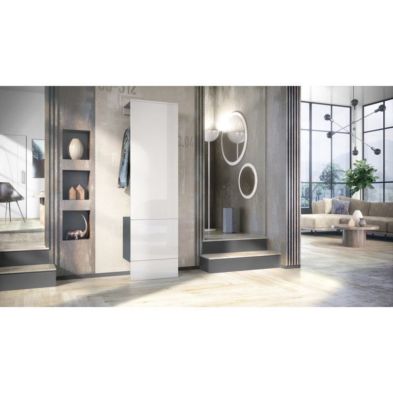 Chappa Hall Tree 52cm Wide, High-gloss white