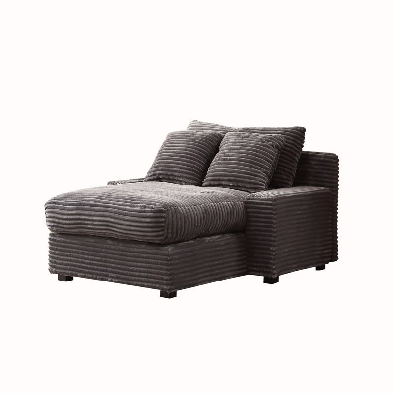 Zelma 48.8'' Wide Lounge Chair, Gray Corduroy