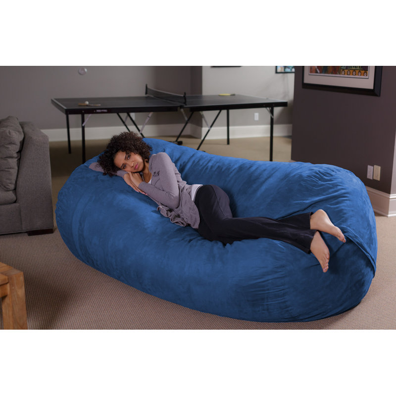 Méridienne de canapé à billes - Canapés moelleux de 7 pi avec housse en microsuède super doux - Chaises longues rembourrées en mousse à mémoire de forme XXL pour enfants, adultes et couples - Mobilier de fauteuil à billes géant en plusieurs coul