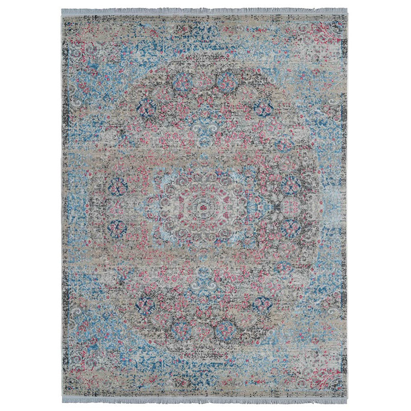 Beier Washable Area Rug, Large Rugs for Living Room Vintage Carpet Area Rugs for Bedroom Dining Room Non-Slip low pile Stain Resistant -MACHINE MADE POLYESTER AREA RUGS  - Beige & Blue Color | Oriental Design