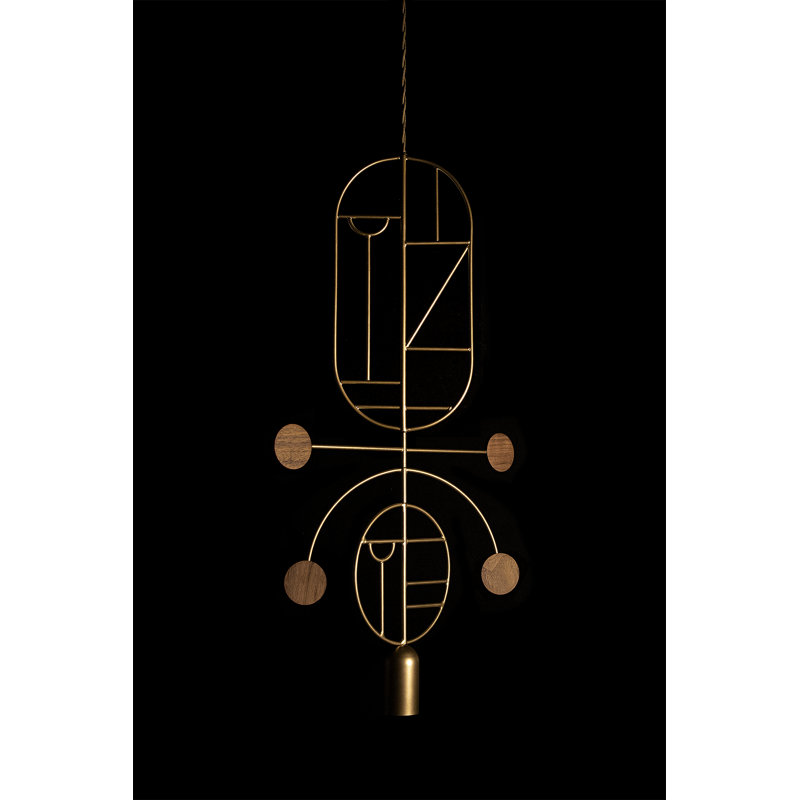 Wooden Dots 1 - Light Pendant, Walnut, Brass