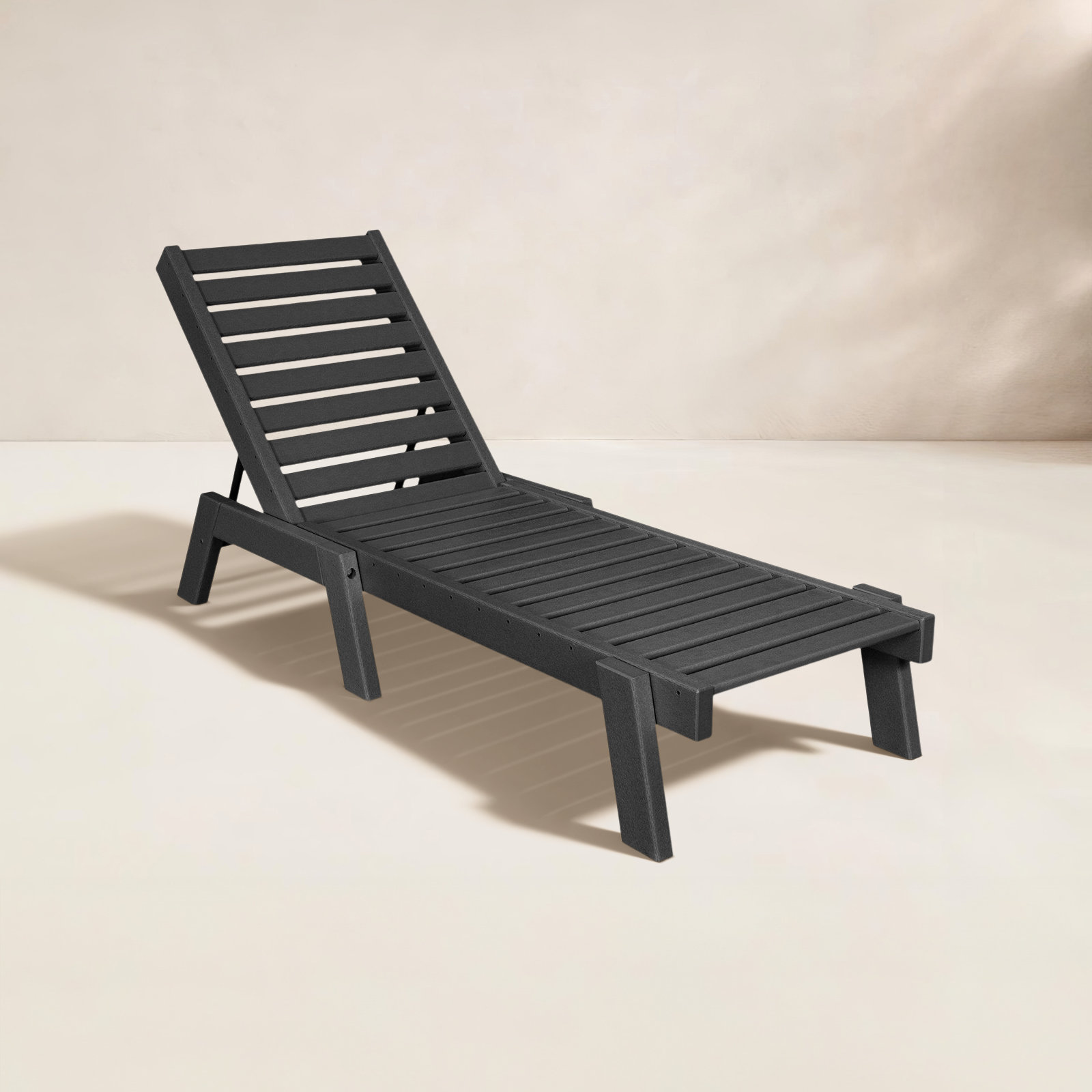 POLYWOOD® Captain 25" Patio Chaise Lounge, Black