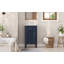 Ensemble de meuble-lavabo autoportant de 18 po avec lavabo en céramique, ensemble de meuble-lavabo simple autoportant avec porte à fermeture douce, tablette réglable, style français, pieds pleins-126232905
