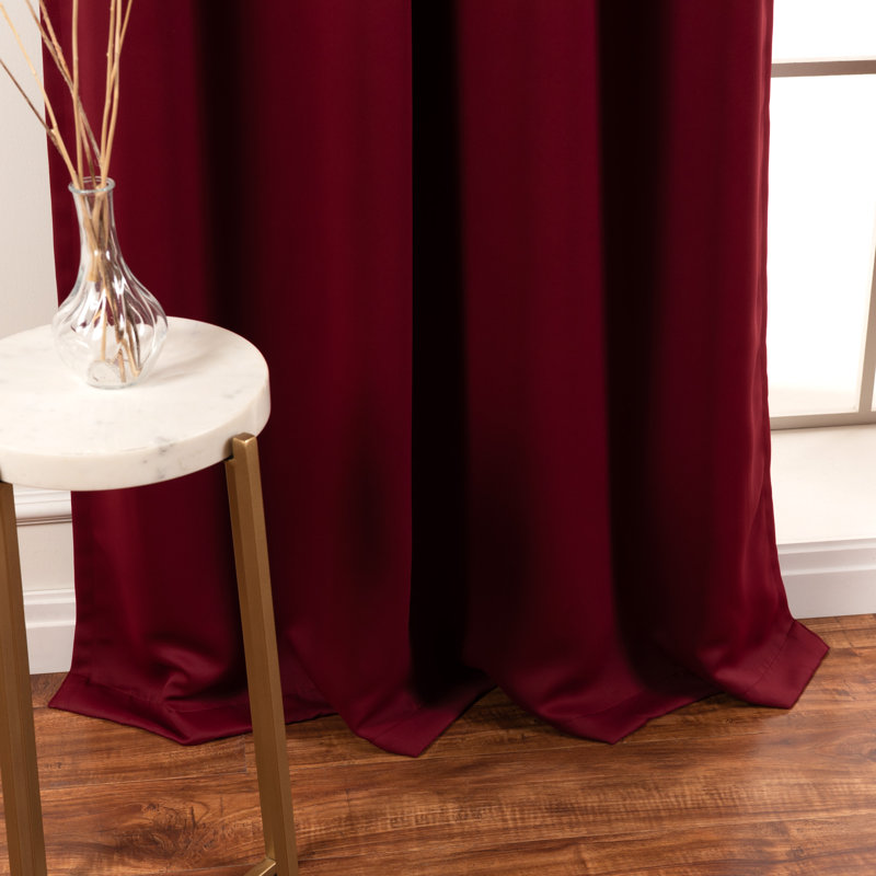 Flame Retardant Thermal Insulated Blackout Curtain, 52" W x 84" L, Burgundy