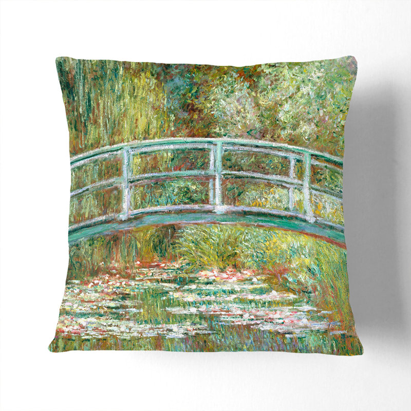 The Japanese Footbridge Vol.1 Square Throw Cushion, White, 55cm H x 55cm W x 20cm D
