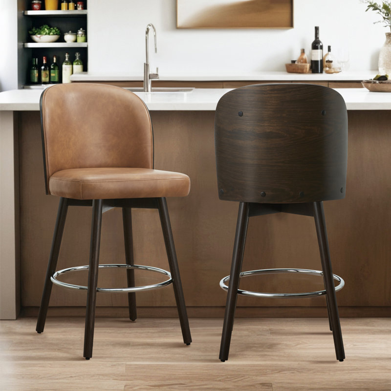 Tabourets de bar pivotants, Brun