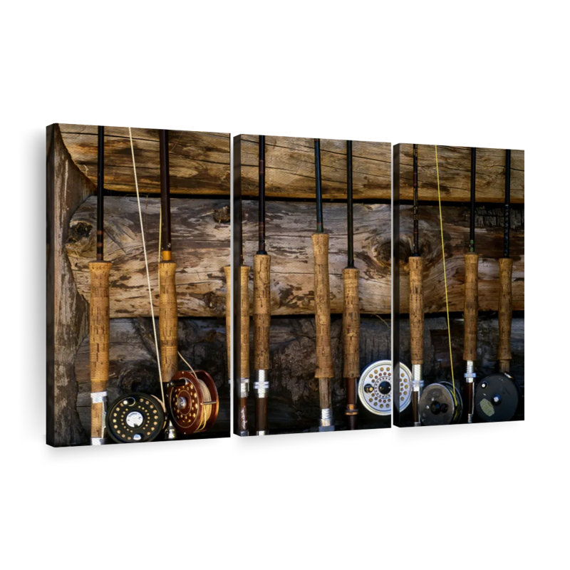 «Fishing Poles», reproduction d'art sur toile, H 24 po x l 38 po x P 1,25 po