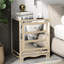 Armoire de table d'appoint 3 tiroirs Champagne + Fabrication en verre épais. Pour le salon, la chambre à coucher, les espaces de bureau. Haute température, facile à nettoyer complètement et efficacement. Cristal