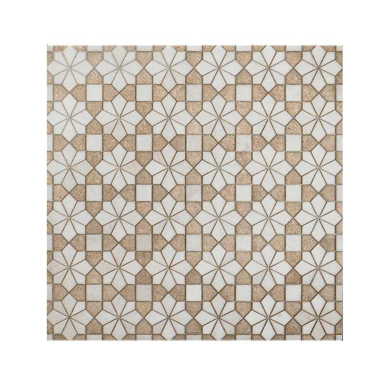 Roman Road 8" x 8" Glossy Porcelain Patterned Floor and Wall Tile, Bejmat, Red