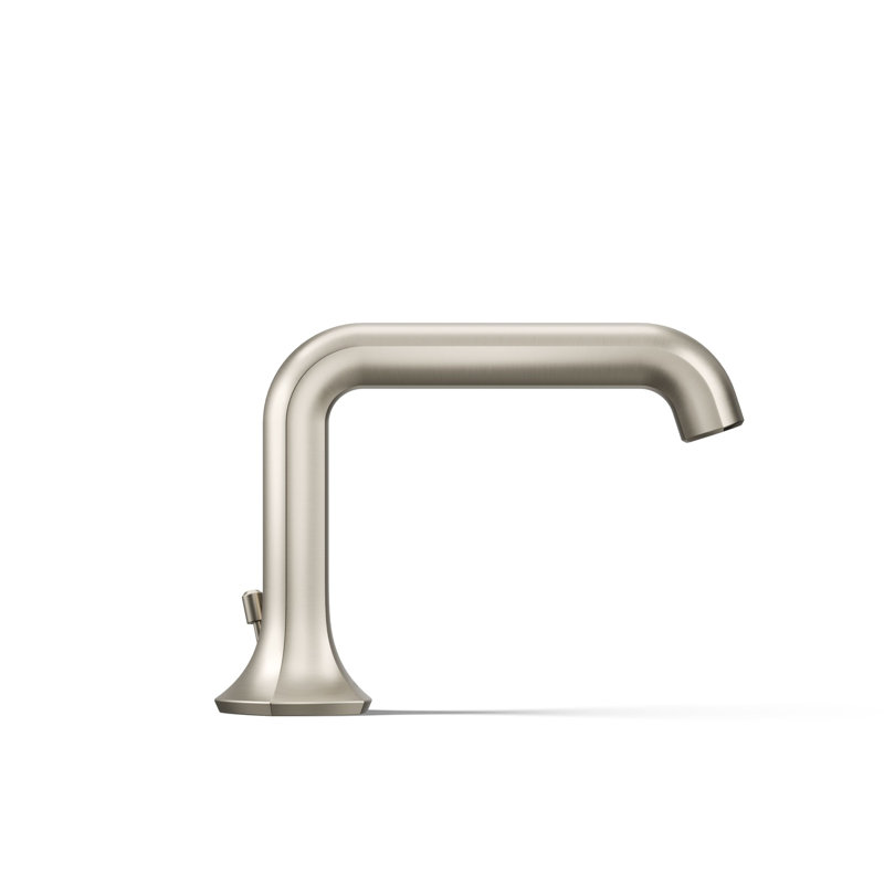Occasion Sink with Straight Design Single Hole Bathroom Faucet with Drain Assembly, Vibrant Brushed Nickel