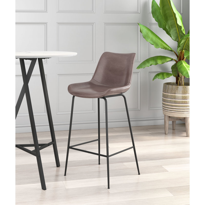 Byron Barstool White, Barstool (30.70" Seat Height), Brown