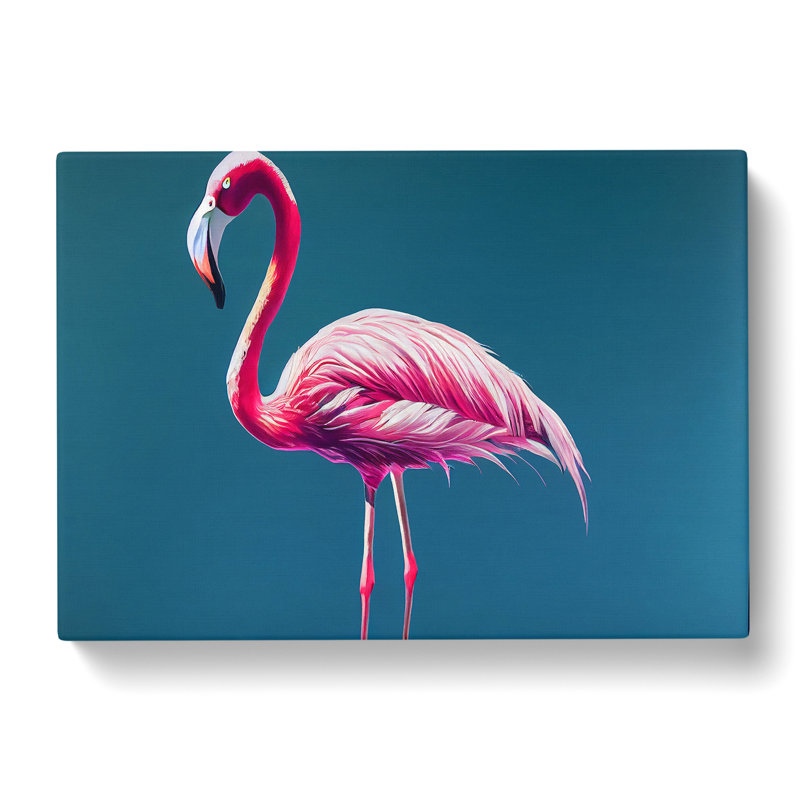 Appealing Flamingo - Wrapped Canvas