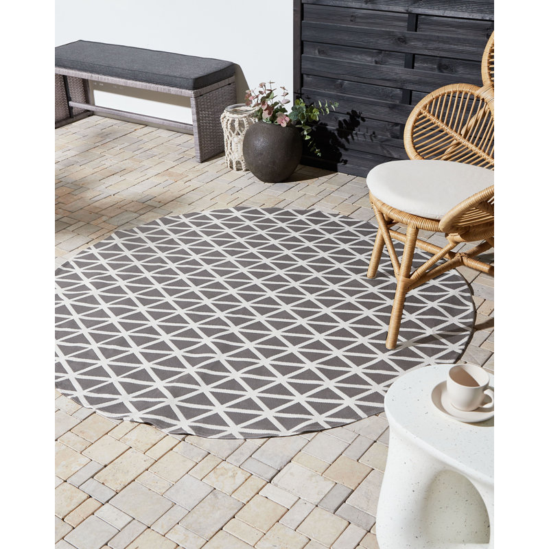 Outdoor Rug PANAJI Grey, Round 160 cm