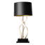 35" Polished Inner Horn Table Lamp - Black Base