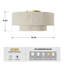 Ventilateur de plafond 19,29 po avec lumière, abat-jour en coton tissé, moteur à courant continu réversible à 6 vitesses avec télécommande