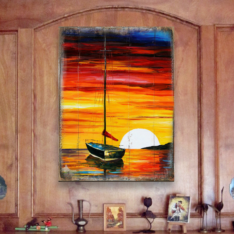 Alberty Transportation Wood Block, 26" H x 36" W x 1" D