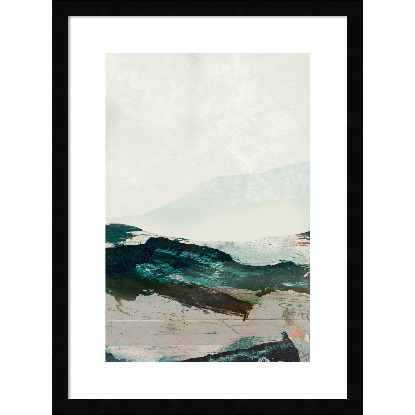 Cleve "Mountains No. 2" Print, Black Framed, 21" H x 16" W