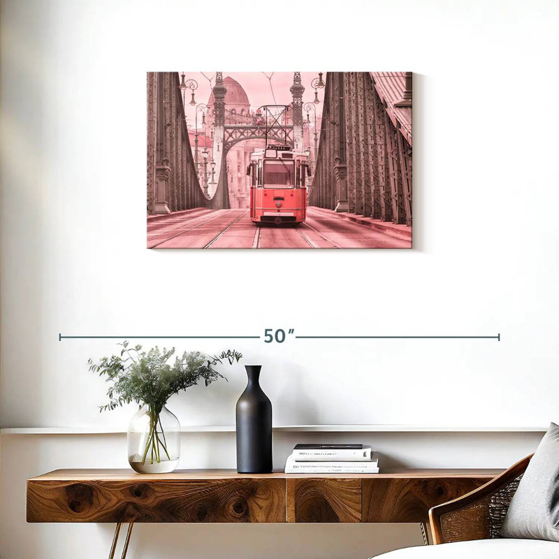 Mehar Pink Cable Car, 20" H x 30" W
