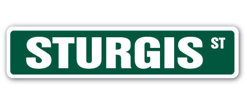 Plaque de rue Sturgis en plastique robuste 4 po x 18 po