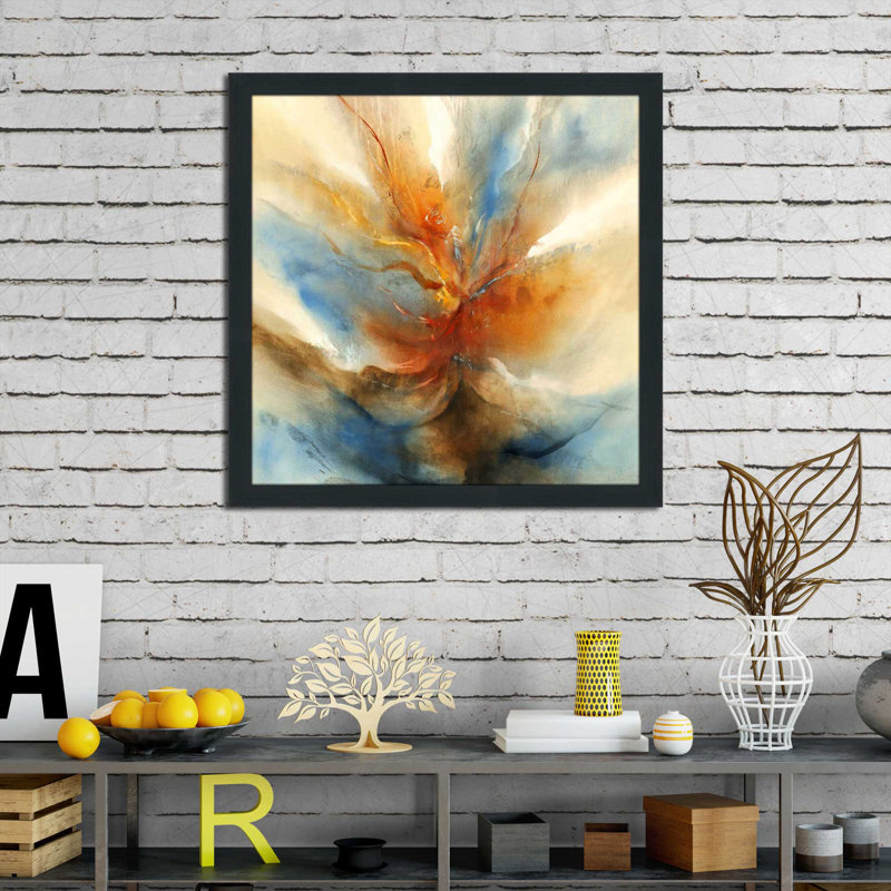 Citrina I - Peinture, Cadre espresso, H 25,5 po x l 25,5 po x P 1 po