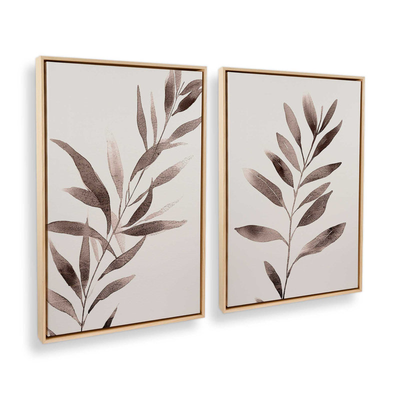 2 - Pièces sur toile, Érable américain encadré, H 14 po x l 10 po, Rose