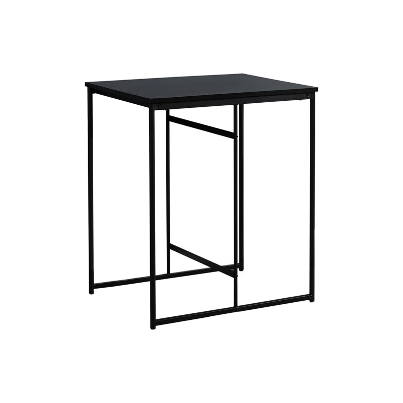 Table de salle à manger, rectangulaire, 32 po, petite hauteur, comptoir, stratifié noir, métal noir, contemporain, moderne