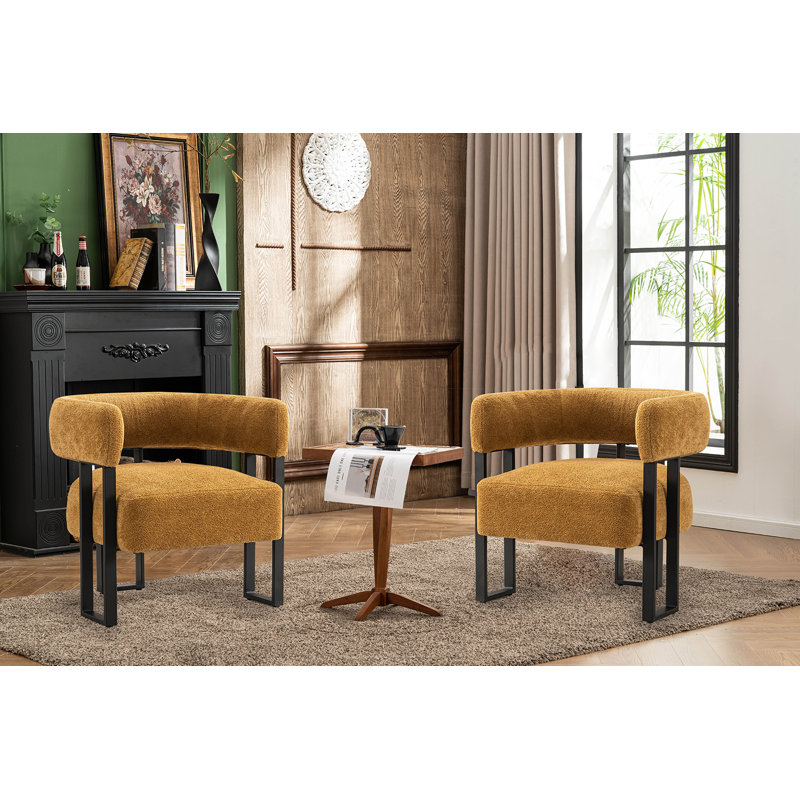 Fauteuil d'appoint à oreilles Macao, Jaune havane