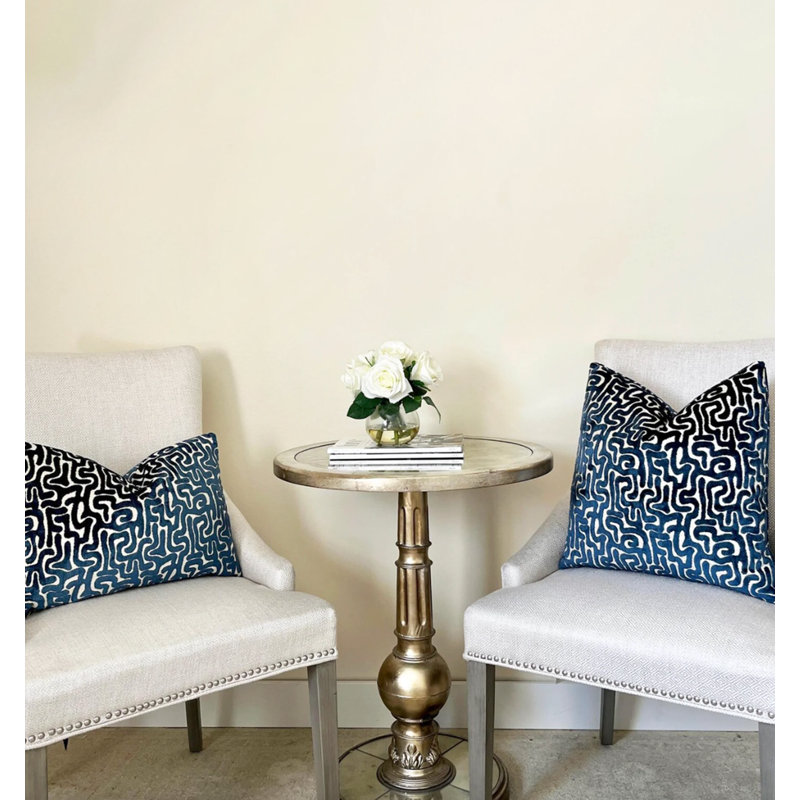 Housse de coussin Velvet Maze, Carré 22 po, Marine