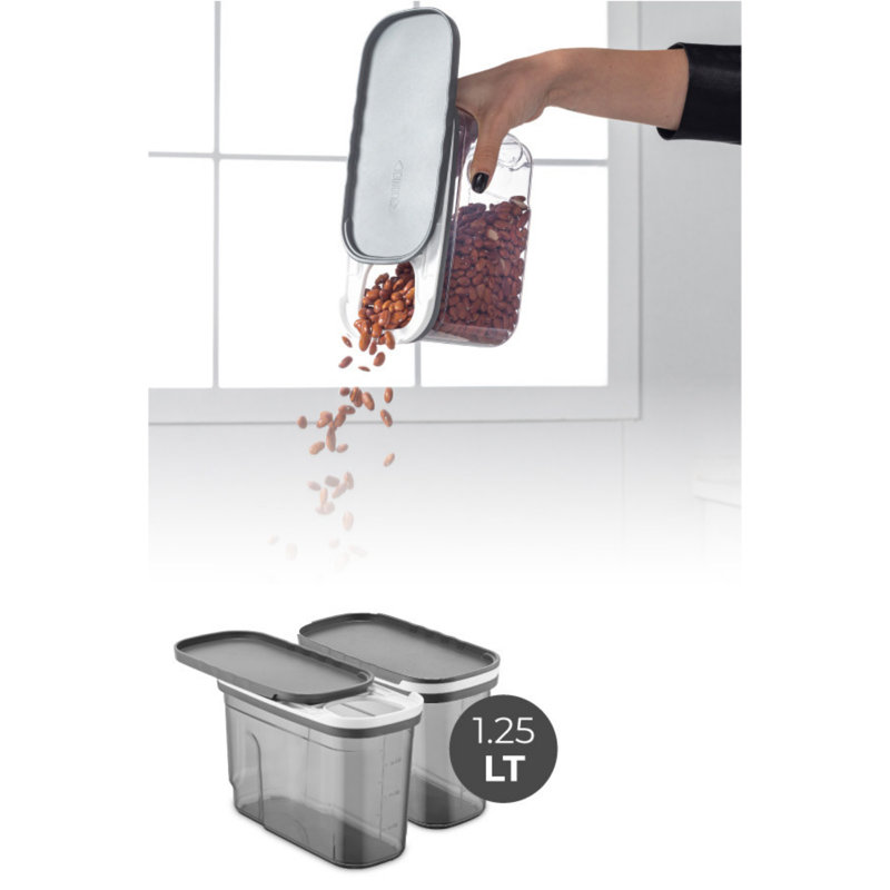 Ensemble de boîtes de rangement en plastique durable, couleur anthracite, 3,7 x 7,7 x 5,1 pouces | 100% sans BPA, va au lave-vaisselle | Idéal pour organiser les fournitures de cuisine, de bureau et de maison, peu encombrant