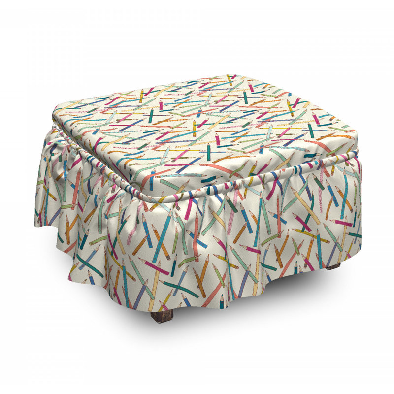 Housse pour repose-pieds comic crayons