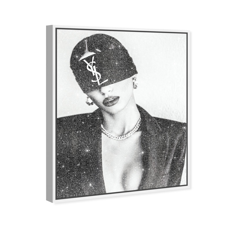 Diamond Dark Fashion Canvas Print by Oliver Gal, Black Frame, 16 x 20, 21"H x 25"W, White Floater Frame